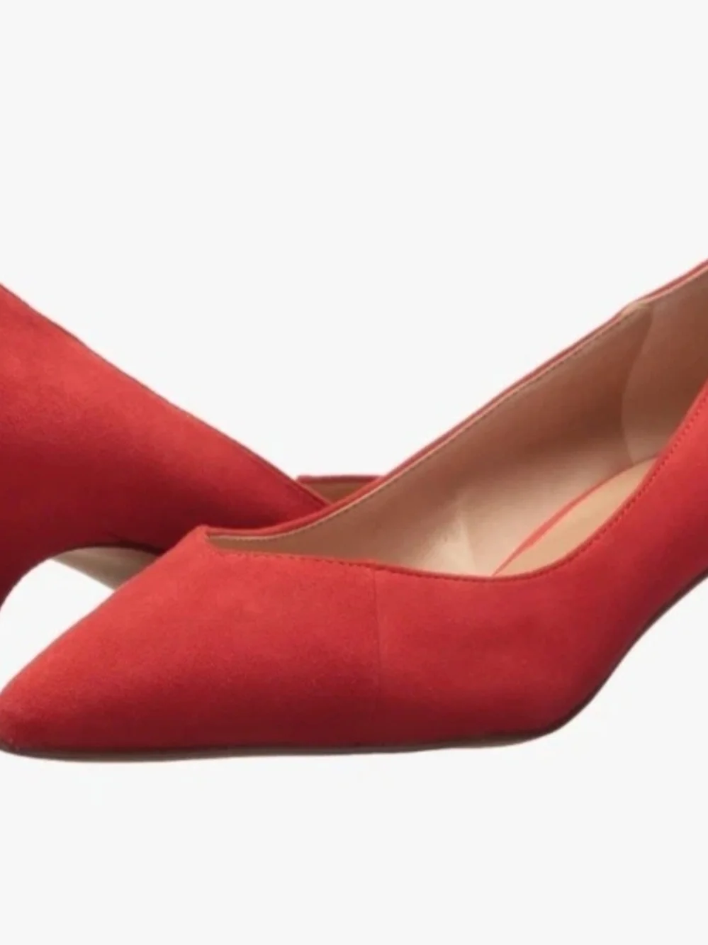 Franco Sarto Red Suede Pointed-Toe Pumps